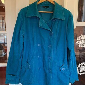 turquoise corduroy jacket with pockets